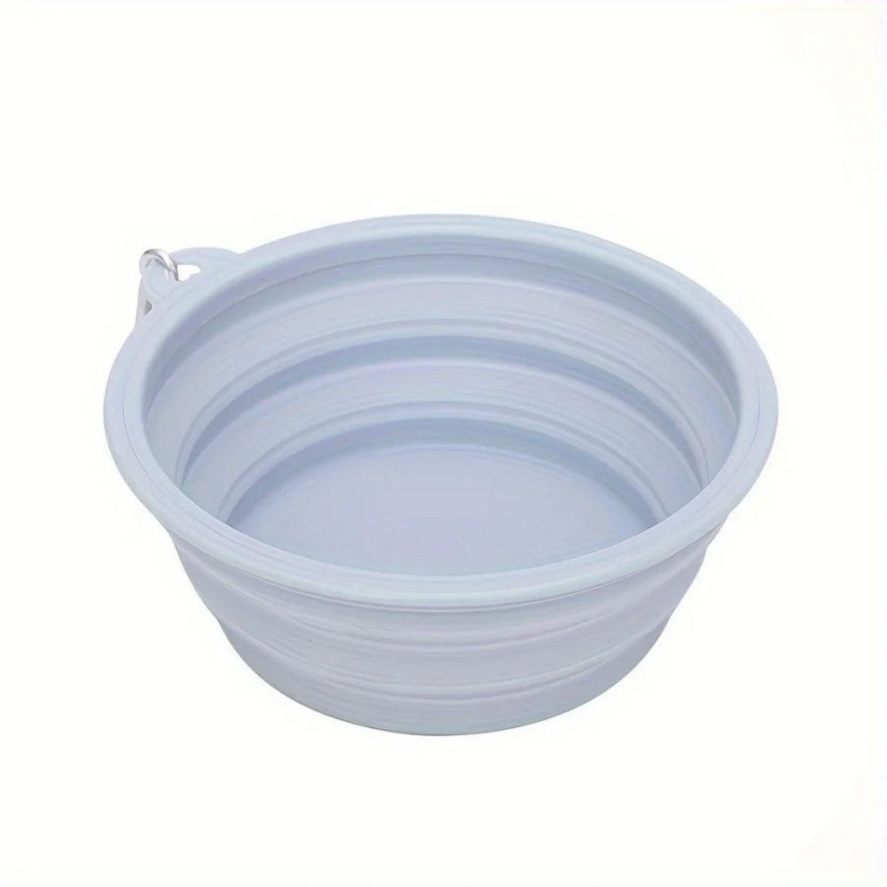 Hanging Dog Pet Folding Silicone Bowl Outdoor Travel Portable Food Water Container Feeding Tray Bowl Macaron Color Pet Supplies