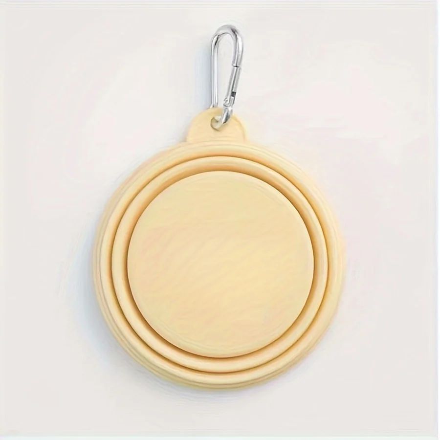 Hanging Dog Pet Folding Silicone Bowl Outdoor Travel Portable Food Water Container Feeding Tray Bowl Macaron Color Pet Supplies