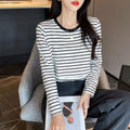 Striped Nursing Shirt Spring And Autumn Long Sleeve Nursing Clothes